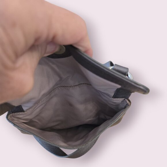 Cole Haan Leather Crossbody Bag Charcoal Grey - Picture 3 of 4